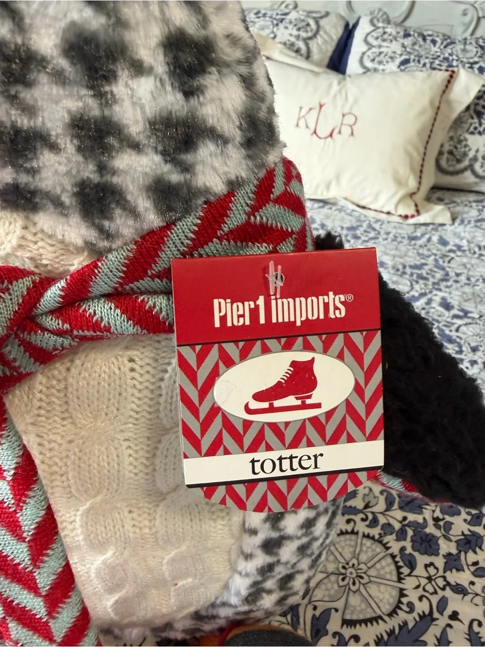 Vintage NWT Pier 1 Imports Christmas Plush Penguin Totter